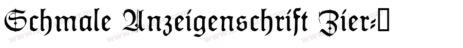 Schmale Anzeigenschrift Zier字体转换